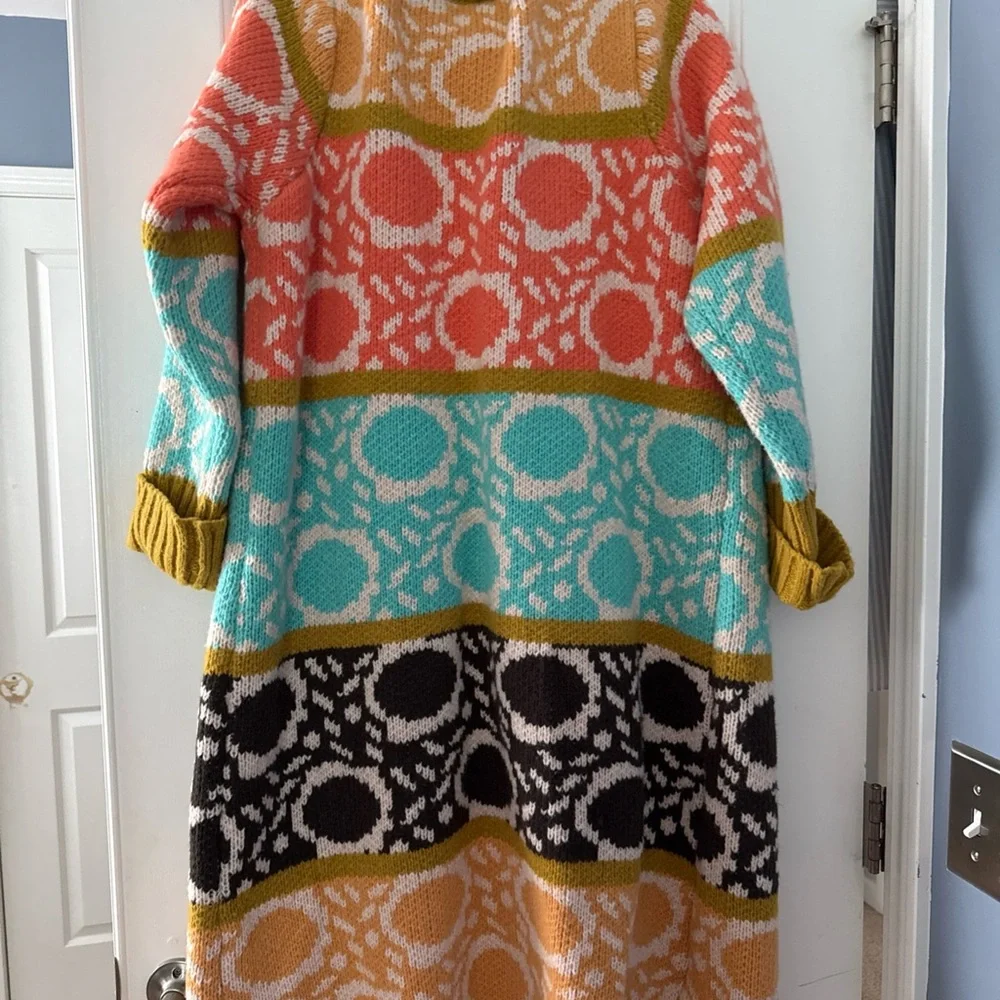 Maeve Yellow and Pink Cardigan Sweater - Picture 2 of 3